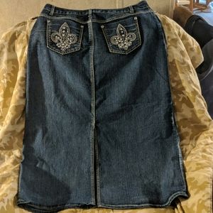 Cato blue jean long skirt with pocket designs